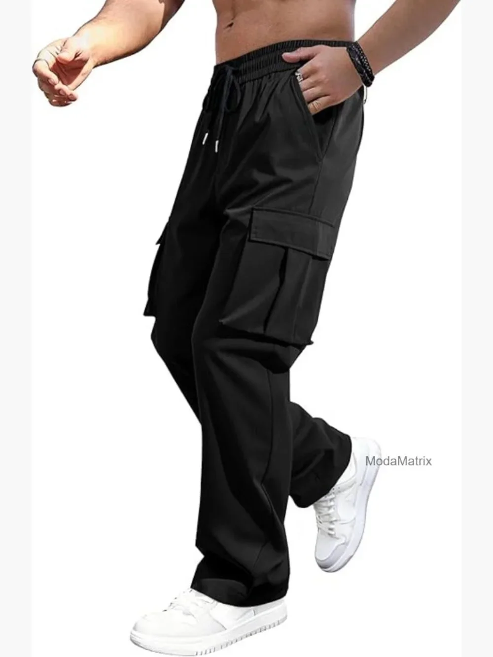 Men's Cargo Joggers with Multi Pockets Drawstring Waist